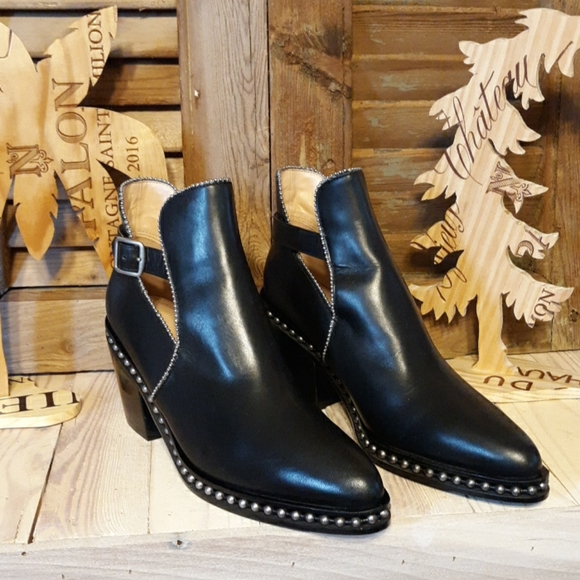 Coach Shoes - NWOT! COACH Pipa Beadchain Black Leather Bootie